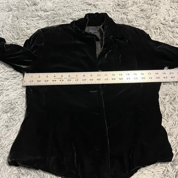 Vintage Drama Silk Blend Velvet Black Blazer Jacket USA Made Women’s 6 Whimsy - Picture 5 of 7